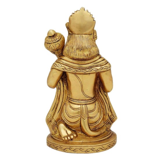 Pure Brass Lord Hanuman Ji Murti Bajrangbali with Gada Bhagwan Statue Showpiece for Pooja Gift Living Room Decoration Home Décor