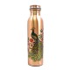 AYURVEDACOPPER Peacock Printed Lacquer Coated Pure Copper Water Bottle (1 Liter)