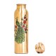 AYURVEDACOPPER Peacock Printed Lacquer Coated Pure Copper Water Bottle (1 Liter)