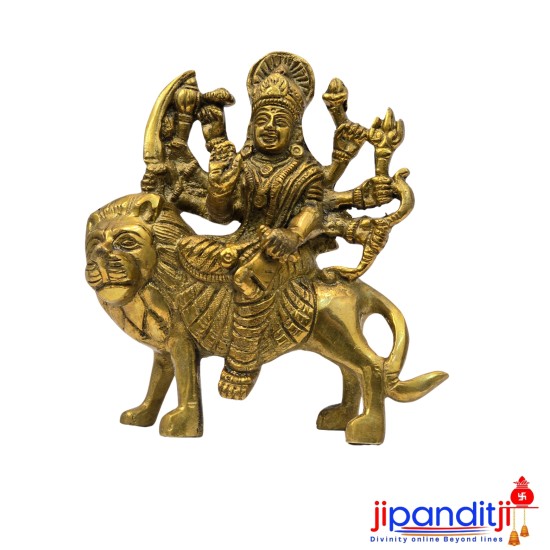 Brass Durga Maa Statue (Sherawali)