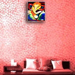 Handmade Colorful Acrylic Painting of Lord Ganesha On Canvas Board