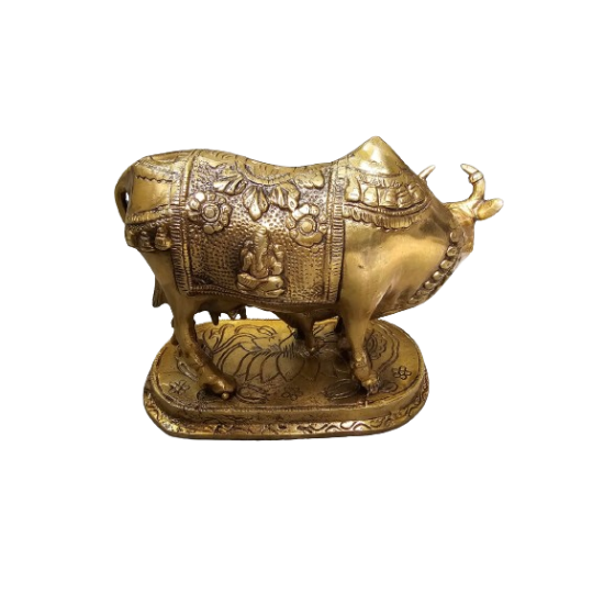 Kamdhenu Nandi cow and calf in Brass