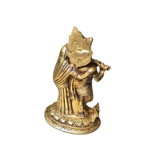 Divine Radha Krishna Brass Statue