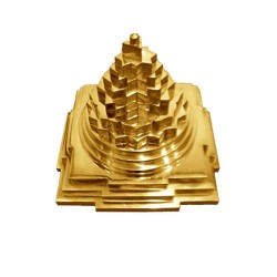 Abhimantrit Meru Prushth Shree Yantra in Ashtadhatu/Brass for Home, Shop & Office- 350 Grams