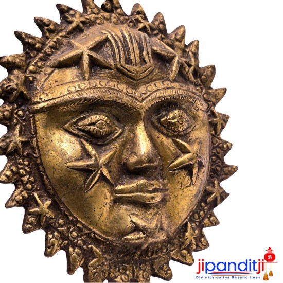 Brass Wall Hanging Surya (Sun) with Star Wall Hanging | Protects Home from All Kind of Negative Energy