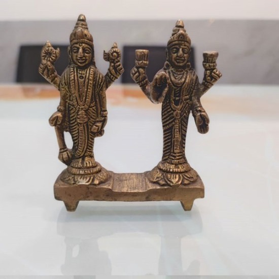 Brass Laxmi Narayan Statue | 3 Inches