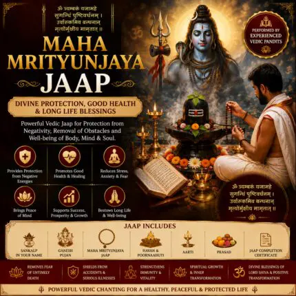 Maha Mrityunjaya Jaap performed by experienced Vedic pandits for health, protection, longevity, and the divine blessings of Lord Shiva