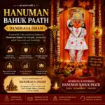 Hanuman Bahuk Paath at Dandraua Dham performed by experienced Vedic pandits before Doctor Hanuman for strength, protection, and divine blessings