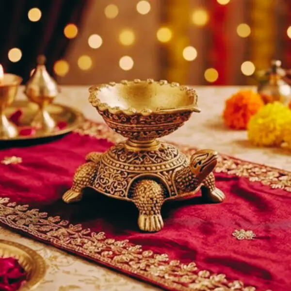 Sri Vishnu Kurmavatar Brass Deepam | Handcrafted Vastu Lamp for Wealth, Stability & Divine Protection