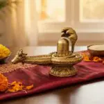 Sheshnaag Shivling with Nandi Vahan Abhishekam-Ready Sacred Brass Idol for Home & Temple Worship