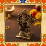 Ganesha Statue Handcrafted in Brass Symbol of Wisdom & Prosperity