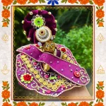 Purple Floral Embroidered Ladoo Gopal Dress | Designer Velvet Poshak with Rose Work 