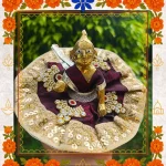 Dark Maroon Cotton Ladoo Gopal Dress | Elegant Thakur Ji Poshak with Golden Lace & Stone Work 