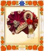 Red Designer Ladoo Gopal Dress | Elegant Poshak with Pearl, Rose & Sequin Work  - Image 3