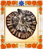 Maroon Designer Ladoo Gopal Dress | Elegant Thakur Ji Poshak with Stone & Sequin Work  - Image 3