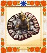 Maroon Designer Ladoo Gopal Dress | Elegant Thakur Ji Poshak with Stone & Sequin Work  - Image 2