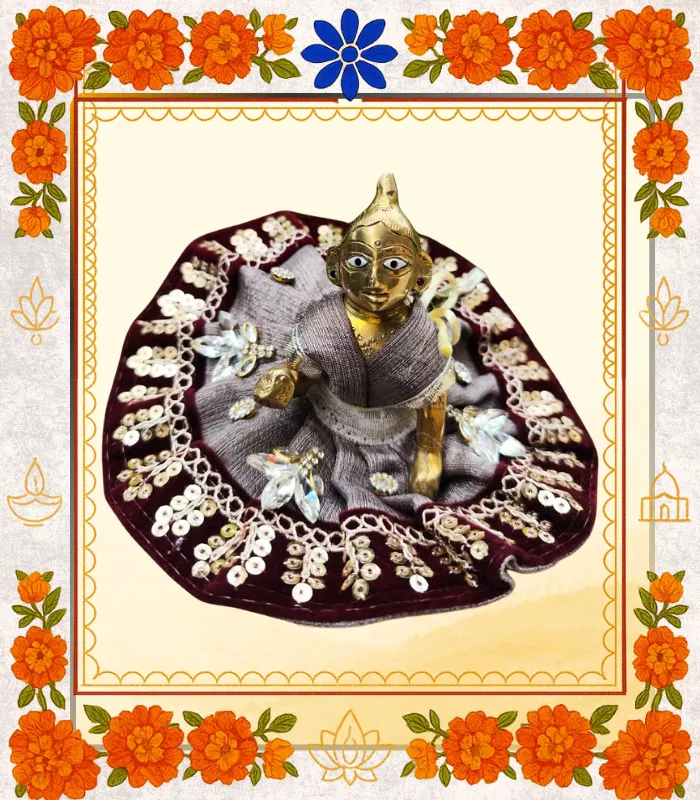 Maroon Designer Ladoo Gopal Dress