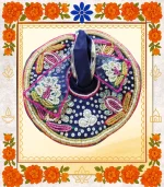 Royal Blue Embroidered Ladoo Gopal Dress | Designer Bead & Sequin Poshak  - Image 5