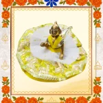 Yellow Golden Ladoo Gopal Dress | Divine Thakur Ji Poshak with Sequin & Pearl Work 