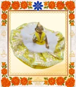 Yellow Golden Ladoo Gopal Dress | Divine Thakur Ji Poshak with Sequin & Pearl Work  - Image 2