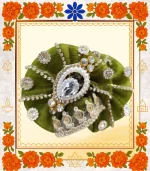 Green Designer Ladoo Gopal Dress | Elegant Thakur Ji Poshak with Stone & Pearl Work  - Image 3