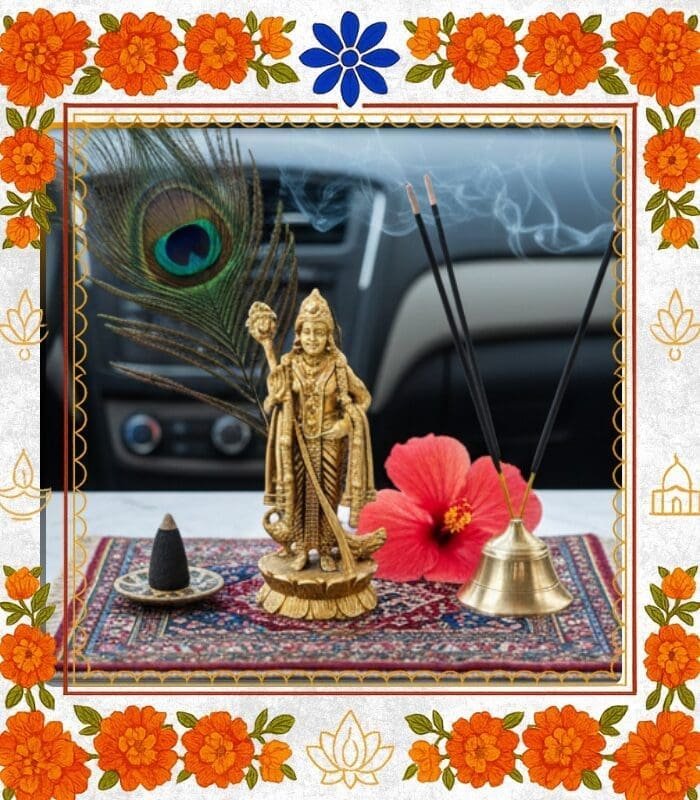 Pocket Lord Murugan Idol miniature 5 cm golden