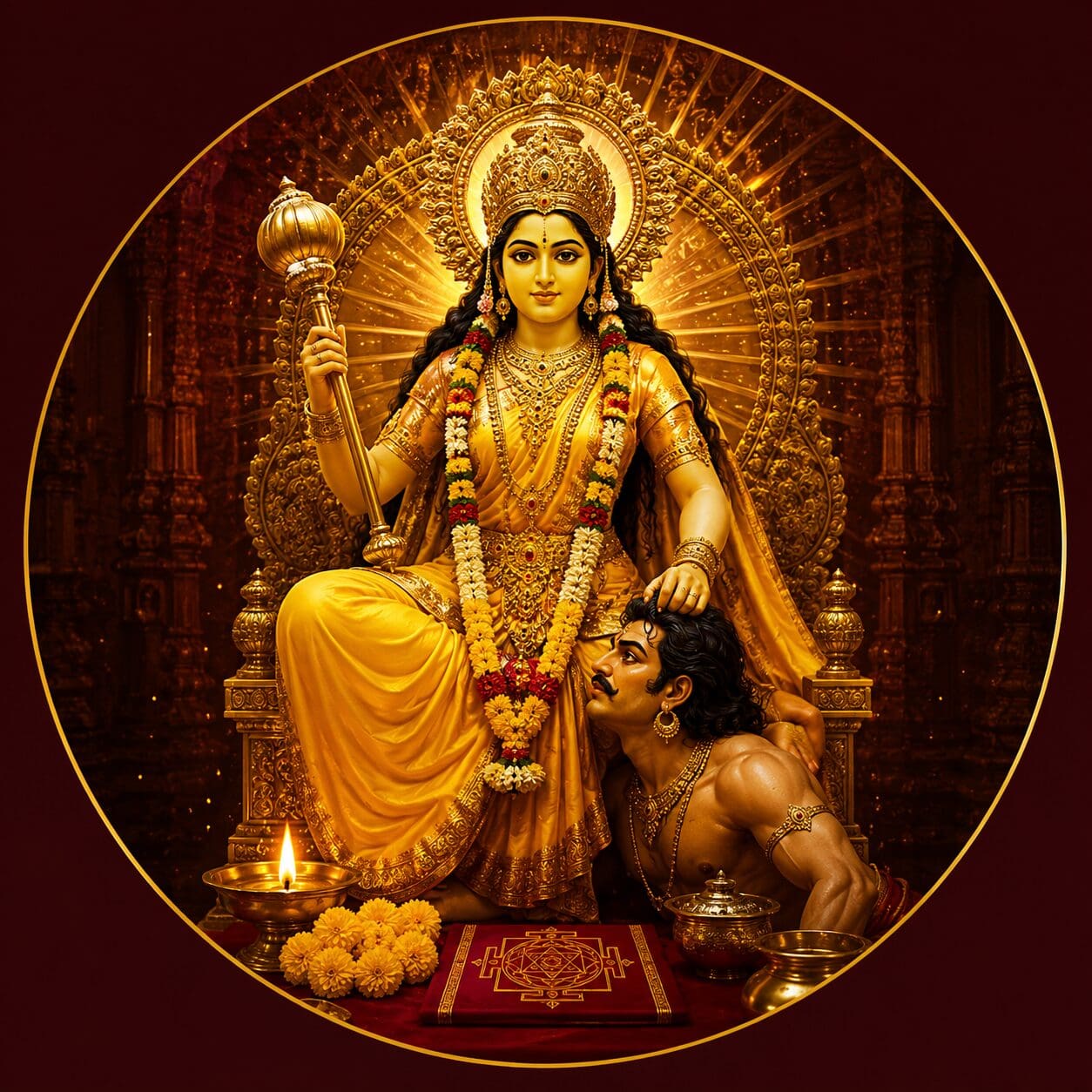 Maa Baglamukhi, invoked for legal victory and enemy protection
